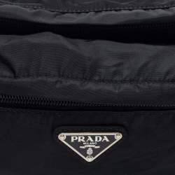 Prada Black Nylon Double Zip Belt Bag