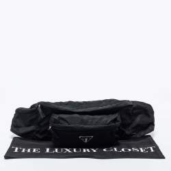 Prada Black Nylon Double Zip Belt Bag