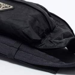 Prada Black Nylon Double Zip Belt Bag