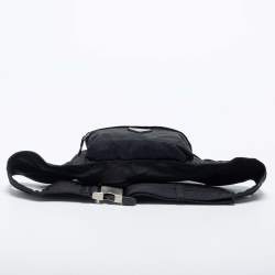 Prada Black Nylon Double Zip Belt Bag