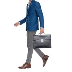 Prada Black Leather Business Briefcase