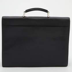 Prada Black Leather Business Briefcase