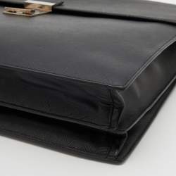 Prada Black Leather Business Briefcase