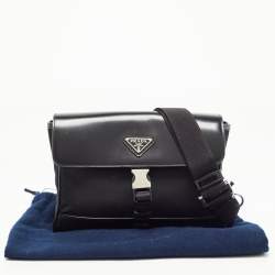 Prada Black Re-Nylon And Leather Shoulder Bag