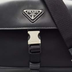 Prada Black Re-Nylon And Leather Shoulder Bag