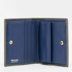 Prada Grey Saffiano Leather Bifold Card Case