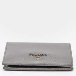 Prada Grey Saffiano Leather Bifold Card Case