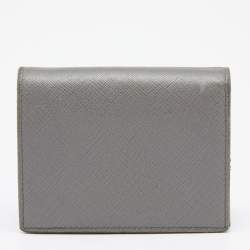 Prada Grey Saffiano Leather Bifold Card Case