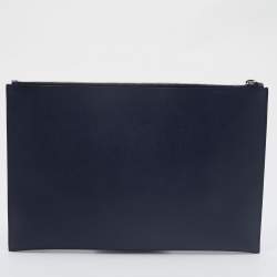 Pre Owned Prada Navy Blue Saffiano Leather Voyage Clutch