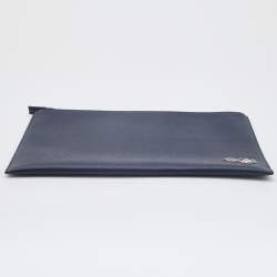 Pre Owned Prada Navy Blue Saffiano Leather Voyage Clutch