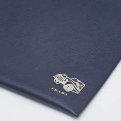 Pre Owned Prada Navy Blue Saffiano Leather Voyage Clutch