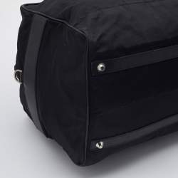 Prada Black Nylon and Saffiano Leather Duffel Bag