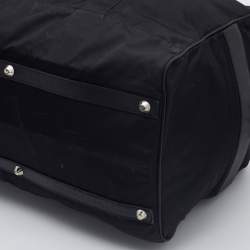 Prada Black Nylon and Saffiano Leather Duffel Bag