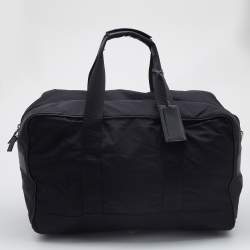 Prada Black Nylon and Saffiano Leather Duffel Bag