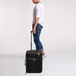Pre Owned Prada Black Nylon and Saffiano Leather Luggage 50