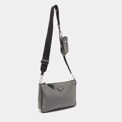 Prada Grey/Black Nylon Crossbody Bag