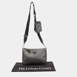 Prada Grey/Black Nylon Crossbody Bag