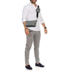 Prada Grey/Black Nylon Crossbody Bag