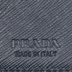 Pre Owned Prada Blue Saffiano Lux Leather Long Wallet