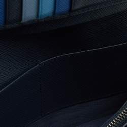 Pre Owned Prada Blue Saffiano Lux Leather Long Wallet