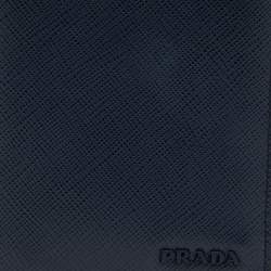 Pre Owned Prada Blue Saffiano Lux Leather Long Wallet