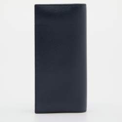 Pre Owned Prada Blue Saffiano Lux Leather Long Wallet