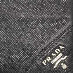 Prada Saffiano Metal Leather Money Clip Bifold Wallet
