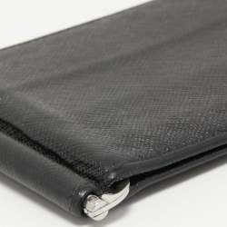Prada Saffiano Metal Leather Money Clip Bifold Wallet