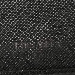 Prada Saffiano Metal Leather Money Clip Bifold Wallet
