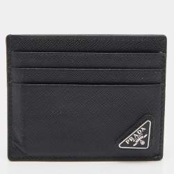 Prada Money Clip Cardholder in Black for Men