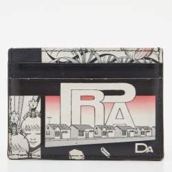 Pre Owned Prada Multicolor Vitello Leather Comic Card Holder