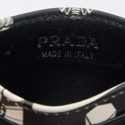 Pre Owned Prada Multicolor Vitello Leather Comic Card Holder