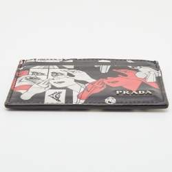 Pre Owned Prada Multicolor Vitello Leather Comic Card Holder