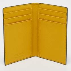 Pre Owned Prada Grey Saffiano Lux Leather Card Case