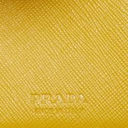 Pre Owned Prada Grey Saffiano Lux Leather Card Case