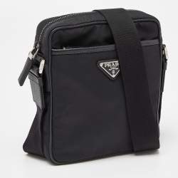 Prada Black Re-Nylon & Saffiano Leather Shoulder Bag