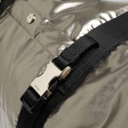 Prada Black/Metallic Grey Tessuto Metal Duffel Bag