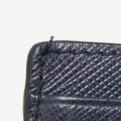 Prada Navy Blue Saffiano Metal Leather Card Holder