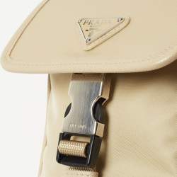 مملوكة مسبقًا Prada Beige Re-Nylon and Saffiano Leather Smartphone Case Bag