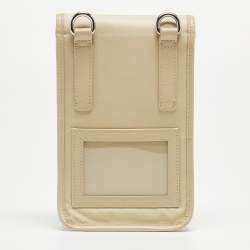 مملوكة مسبقًا Prada Beige Re-Nylon and Saffiano Leather Smartphone Case Bag