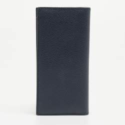 Prada Navy Blue Saffiano Leather Vertical Long Wallet