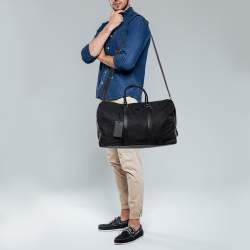 Prada Black Nylon and Leather Duffle Bag