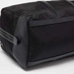 Prada Black Nylon and Leather Duffle Bag