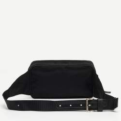 Prada Black Nylon Triangular Logo Belt Bag