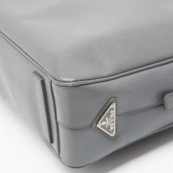 Prada Grey Saffiano Leather Briefcase