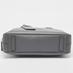 Prada Grey Saffiano Leather Briefcase