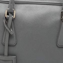 Prada Grey Saffiano Leather Briefcase