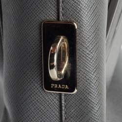 Prada Grey Saffiano Leather Briefcase