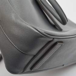 Prada Grey Saffiano Leather Briefcase