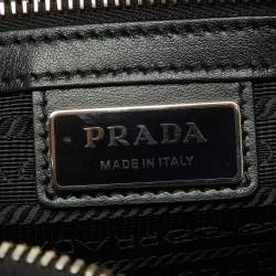Prada Black Saffiano Leather Wristlet Zip Pouch